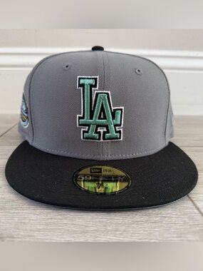 LA Los Angeles Dodgers Hat Club New Era Marine Metallics Storm Grey Black 7 3/8